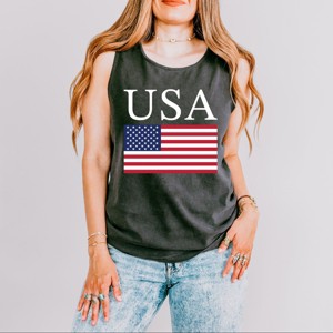 Simply Sage Market USA Flag Solid Garment Dyed Tank - 1 of 3