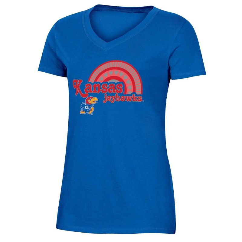 NCAA Kansas Jayhawks Girls&#39; V-Neck T-Shirt, 1 of 4