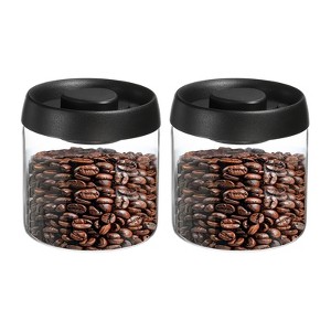 Unique Bargains Glass Airtight Vacuum Seal Coffee Bean Containers 17oz 2 Pcs - 1 of 4