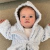 EVERYDAY KIDS Blue Baby Fleece Robe with Hood Cozy Hooded Bathrobe for Boys  Ages 0-9 Months Soft, Warm, Lightweight Infant Sleepwear, Loungewear - 3 of 4