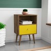ChicFurnit Nightstand Functional Storage Table with Drawer for Bedroom Organization, Brown, 24.61"*17.52"*6.5" - 2 of 4