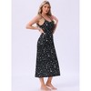 cheibear Women's Sleeveless Spaghetti Strap Midi Cami Tank Sleepdress - 2 of 4
