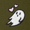 Dalix Heartly Ghost Embroidery Relaxed Hoodie Soft Fleece Sweatshirt Drawcord Fit Lounge Womens - 2 of 4