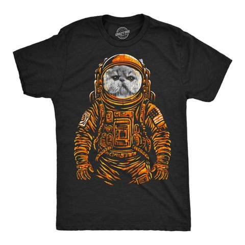 Мужские футболки Crazy Dog T-Shirts, Inc. Mens Funny T Shirts Space Kitty Cool Astronaut Kitten Graphic Tee for Men - Crazy Dog Men's T Shirt For Cat Lovers Black XL