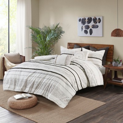 3Pcs Comforter Set, Boho Solid Bedding Set, Cotton Bed Comforter