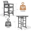 Hyleory 3-Piece HDPE Outdoor Patio Bar Set with Bar Stools - 4 of 4