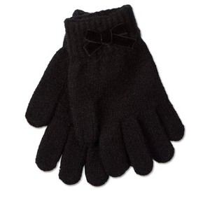Memoi Girls Bow-Trimmed Rayon-Blend Cozy Cuffed Knit Gloves - 1 of 3
