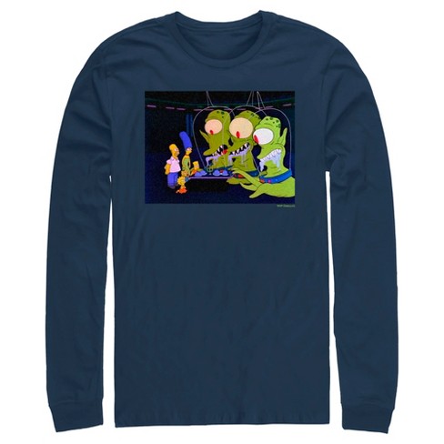 Men's The Simpsons Kang And Kodos Long Sleeve Shirt : Target