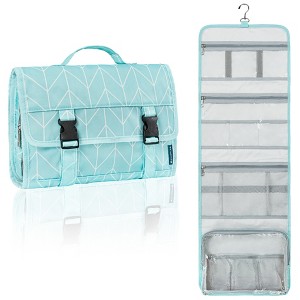 PAVILIA Travel Hanging Toiletry Bag Women Men, Large Capacity Makeup Kit, Waterproof Cosmetic Storage Organizer Case - 1 of 4