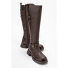 Sia - Cognac Stretch-Panel Flat Knee-High Boot (Women) | Prologue Shoes - 2 of 4
