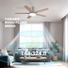Siljoy 52" Nickel Flush Mount Low Profile Ceiling Fan with Light and Remote, Modern Reversible Ceiling Fan, 5 Blades for Living Room - 4 of 4