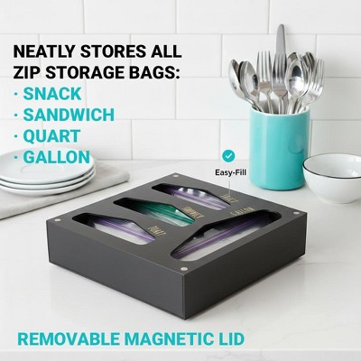 OnDisplay Luxe Acrylic Kitchen Drawer Zip Food Storage Bag Organizer (Black) — фото 3