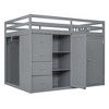 PAGED Full Size Loft Bed, Wooden Bed Frame with Wardrobes, Drawers, Lockers, Storage Stairs and Guardrail, Modern Bunk Bed for Kids, Adults - 4 of 4