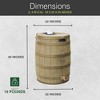 Good Ideas Rain Wizard 50 Gallon Plastic Outdoor Home Rain Barrel Water Storage Collector with Brass Spigot and Flat Back Design, Khaki (4 Pack) - 3 of 4