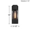 John Timberland Isabel 16" High Modern Outdoor Wall Light Fixture Mount Porch House Exterior Outside Weatherproof Black Metal Clear Glass Shade - 4 of 4