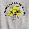 Boys' - Instant Message - A Zombie Ate My Homework Graphic Long Sleeve Fleece Sweatshirt - 2 of 4