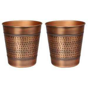 happimess Riley Modern Classic Hammered Steel Accent 2-Gallon Wastebasket - 1 of 4