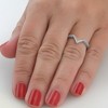 Pompeii3 1/5Ct V Shape Curved Lab Created Diamond Wedding Ring 10k White Gold - 4 of 4