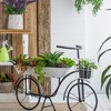 NAYSAYE Planter Black and White Bicycle Plant Stand Sleek Design for Indoor Outdoor Garden, Black White, 38.5"*14.5"*25.5" - 3 of 4