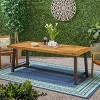 NicBex Outdoor Dining Table for 6-8,Patio Acacia Wood Large Tabletop & Metal Frame Table,Suitable for Garden,Backyard - 4 of 4