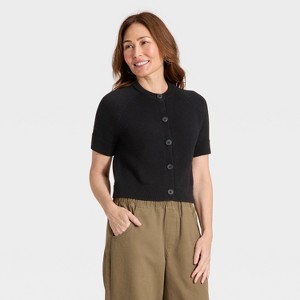Women's Short Sleeve Cotton Cardigan - Universal Thread™ - 1 of 3