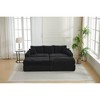 Oversize 82" Corduroy Upholstery Sectional Sofa Bed with 2 Pillows and 2 Movable Ottoman - 2 of 4
