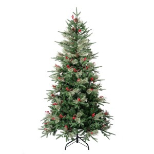 National Tree Company First Traditions Unlit Virginia Pine Artificial Christmas Tree with Berries & Pinecones - 1 of 3