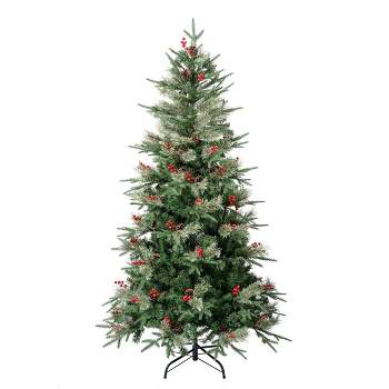 National Tree Company First Traditions Unlit Virginia Pine Artificial Christmas Tree with Berries & Pinecones