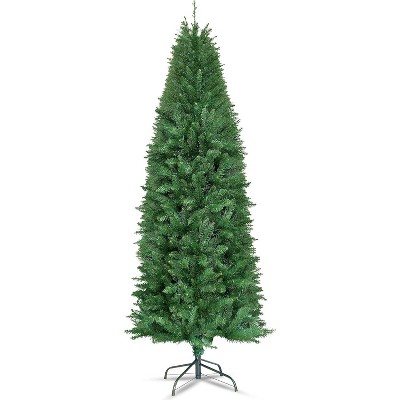 Joyfy Green Artificial Pencil Christmas, 6ft Premium Hinged Pine Tree with Metal Legs, Dense Branches,Holiday Decoration