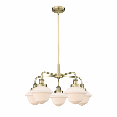 Oxford - 5 Light Stem Hung Chandelier In Art Deco Style-13.5 Inches Tall and 24.5 Inches Wide