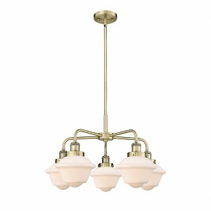 Oxford - 5 Light Stem Hung Chandelier In Art Deco Style-13.5 Inches Tall and 24.5 Inches Wide - 1 of 1