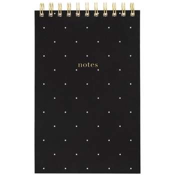 College Ruled 1 Subject Spiral Notebook Topbound Black with White Dot - Sugar Paper Essentials