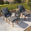 5 Piece Outdoor Patio Furniture Set, Wicker Outdoor Conversation Set With Bar Table and Ottomans, Cushioned Patio Chairs for Poolside Backyard - 2 of 4