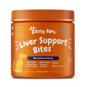 Zesty Paws Liver Support Supplement Bites - Chicken - 90ct - 1 of 4
