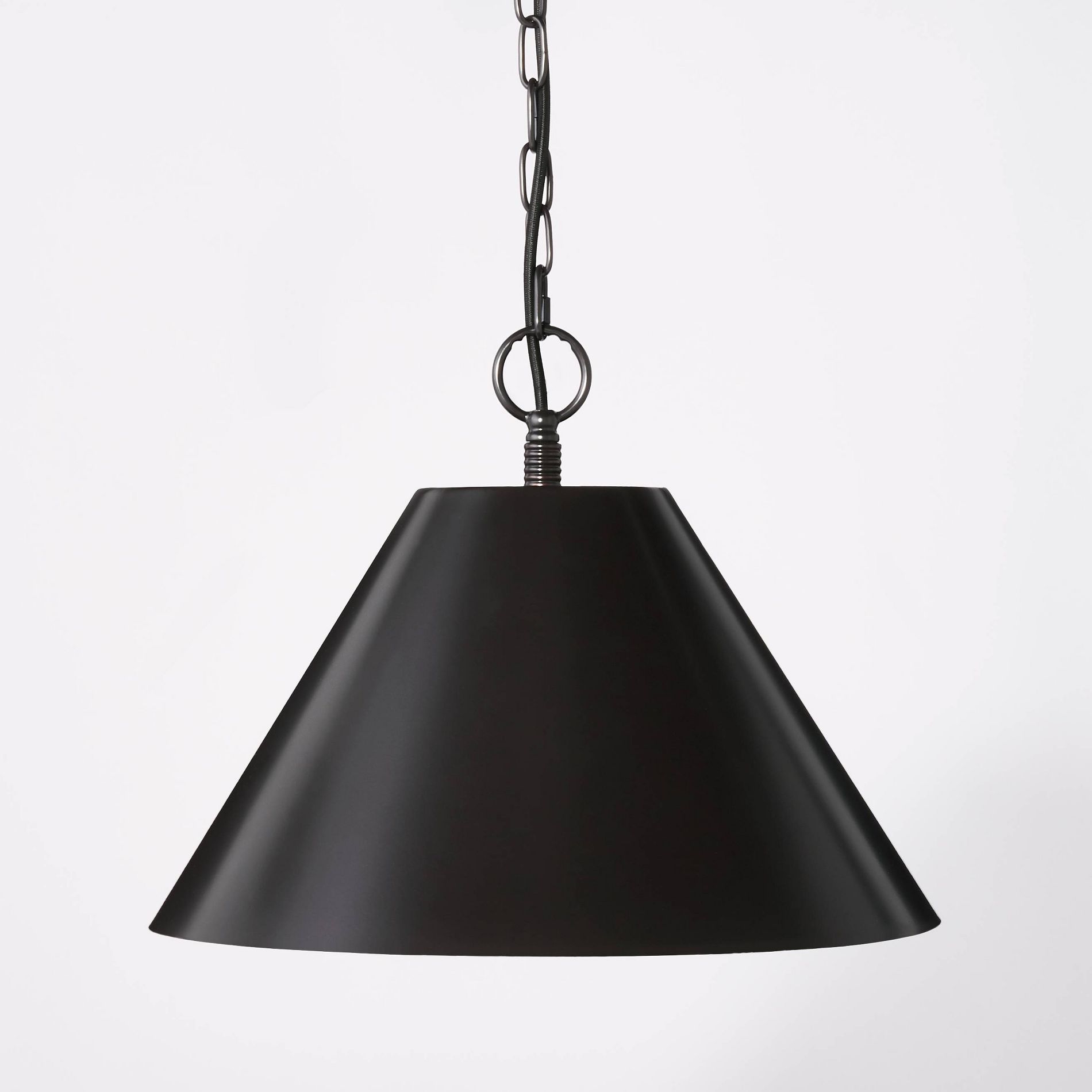 Small Metal Pendant Ceiling Light Black - Threshold™ designed with Studio McGee: Cone Shade, UL Listed, 72" Chain