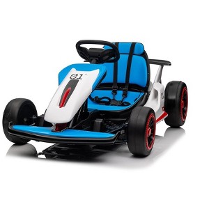 Go Kart for Kids, 24V Drift Kart with 2X200W Strong Motor, 7AH Big Battery, Electric Pedals - 1 of 4