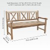 Sunnydaze 3-Person Teak Outdoor Patio Garden Bench with Cross-Back - 4 of 4