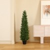 Artificial UV Resistant Cypress Topiary Trees for Outdoor, Faux Cypress Plant for Porch Decor Faux Pine Tree for Perfect Housewarming Gift 2 Pack - 4 of 4