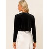 INSPIRE CHIC Women's Cocktail Party Open Front Long Sleeve Cropped Velvet Shrug Cardigan - 4 of 4