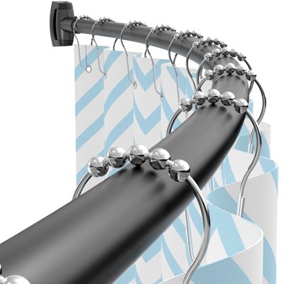 LunaLulinlk Curved Shower Curtain Rod 43-72 Inches Adjustable, Shower Rods for Bathroom Aluminum Rustproof