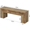 Lantine 7'' Wooden Entryway Bench, Farmhouse Entry Bench Seat, Indoor End of Bed Bench for Living Room, Bedroom, Hallway, Easy Assembly, Oak Brown - 2 of 4