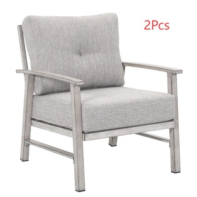Cesicia 28'' x 31.5'' x32.7'' in Modern Low Gary Accent Armchair with Metal Legs & Frame, Single Sofa Chair for Living Room&Balcony