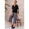 ECUPPER Womens Cotton Cropped Pants Loose Fit Wide Leg Capri Casual Plus Size Elastic Waist Trousers - 4 of 4