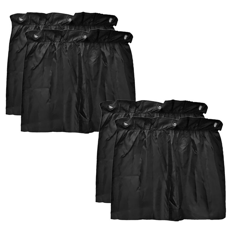 Unique Bargains Window Adjustable Curtain U-V Protection Polyester Automotive Sunshades Black Silver 4 Pcs, 2 of 7