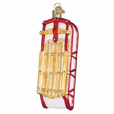 Old World Christmas Blown Glass Ornament for Christmas Tree, Sled