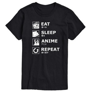 Men's - Instant Message - Eat Sleep Anime Repeat Short Sleeve Graphic T-Shirt - 1 of 4