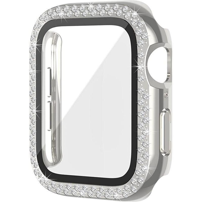 Worryfree Gadgets Bling Bumper Case Apple Watch for  38 40 41 42 44 45 mm Series 3 4 5 6 SE  8 & 7 with inbuilt Tempered Glass Screen Protector, 4 of 7
