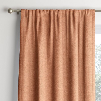 42"x63" Room Darkening Heathered Thermal Window Curtain Panel Orange - Room Essentials™: Energy Efficient Woven Panel