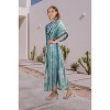 LA LEELA Women's Kaftan Maxi Dress Loungewear 2X-3X Sun Navy - image 2 of 4