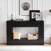 MOEPISY Modern Slatted Console Table, Narrow Entryway Table for Living Room or Hallway Black - 3 of 4